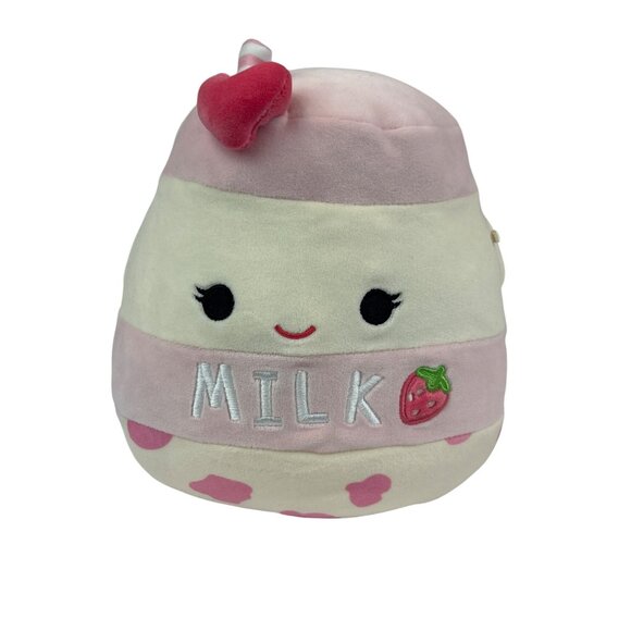 AMELIE Strawberry Milk Squishmallows 8" Plush Kawaii Pink Heart - Picture 1 of 7